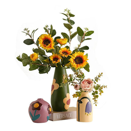 Morandi Painted Ceramic Vase Set (3-Piece) – Modern Home Decor for Flowers | Other Luxury Styles Available in Store.