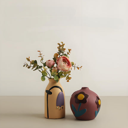 Morandi Painted Ceramic Vase Set (3-Piece) – Modern Home Decor for Flowers | Other Luxury Styles Available in Store.