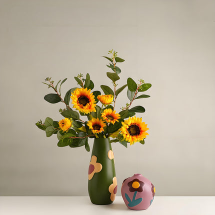 Morandi Painted Ceramic Vase Set (3-Piece) – Modern Home Decor for Flowers | Other Luxury Styles Available in Store.
