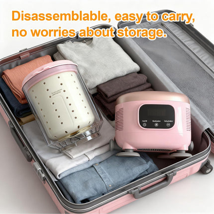 Portable Mini Washing Machine with Spin Dry & UV Sterilization – 3L Capacity, Wash, Rinse, Dehydrate, and Disinfect in One, Ideal for Underwear, Socks, Baby Clothes (Pink).