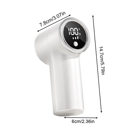 Fabric Shaver with 6 Stainless Steel Blades – USB Rechargeable Lint Remover for Sweaters, Blankets, Carpets & Furniture (White).