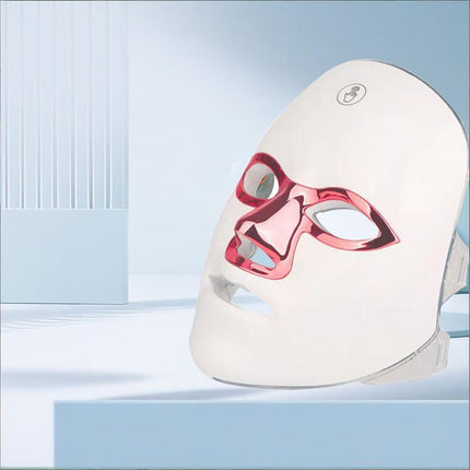 7-Color Facial Light Mask for Home Skincare – Rechargeable LED Beauty Device with 270 LEDs, One-Touch Control & Auto-Timer (White with Rose Gold Trim)   | Other Colors Available in Store.