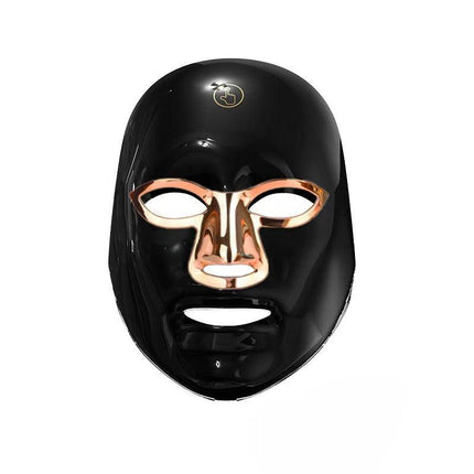 7-Color Facial Light Mask for Home Skincare – Rechargeable LED Beauty Device with 270 LEDs, One-Touch Control & Auto-Timer (Black with Gold Trim)   | Other Colors Available in Store.