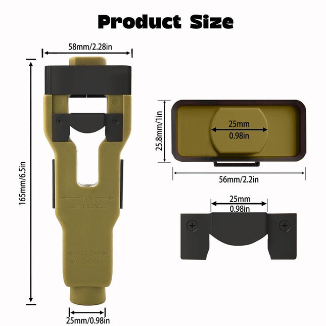 Green Door Latch Mortise Tool – Professional Stainless Steel & ABS Installation Kit for 1-3/4" or 1-3/8" Doors | Accurate Cutting Template with Anti-Slip Handle.