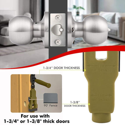 Green Door Latch Mortise Tool – Professional Stainless Steel & ABS Installation Kit for 1-3/4" or 1-3/8" Doors | Accurate Cutting Template with Anti-Slip Handle.