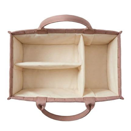 Large Baby Diaper Caddy Organizer – Stylish Storage Basket for Nursery, Changing Table & Travel – Portable Urn for Diapers, Wipes, Toys & Essentials (Pink).