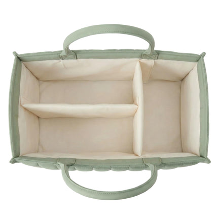 Large Baby Diaper Caddy Organizer – Stylish Storage Basket for Nursery, Changing Table & Travel – Portable Urn for Diapers, Wipes, Toys & Essentials (Green).