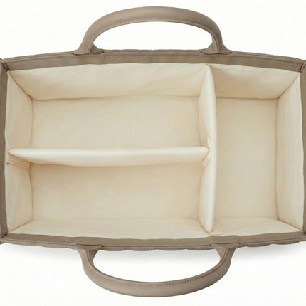 Large Baby Diaper Caddy Organizer – Stylish Storage Basket for Nursery, Changing Table & Travel – Portable Urn for Diapers, Wipes, Toys & Essentials (Brown).
