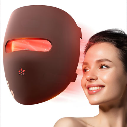High-Performance 3D LED Beauty Mask – 4 Light Modes, 328 LEDs, Wireless Operation, Adjustable Timer, Lightweight & Flexible Fit – Reveal Radiant Skin (Brown).