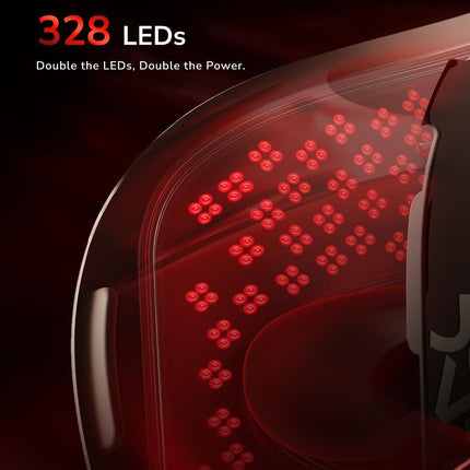 High-Performance 3D LED Beauty Mask – 4 Light Modes, 328 LEDs, Wireless Operation, Adjustable Timer, Lightweight & Flexible Fit – Reveal Radiant Skin (Brown).