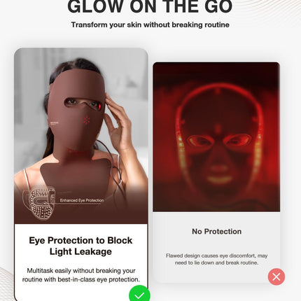 High-Performance 3D LED Beauty Mask – 4 Light Modes, 328 LEDs, Wireless Operation, Adjustable Timer, Lightweight & Flexible Fit – Reveal Radiant Skin (Brown).