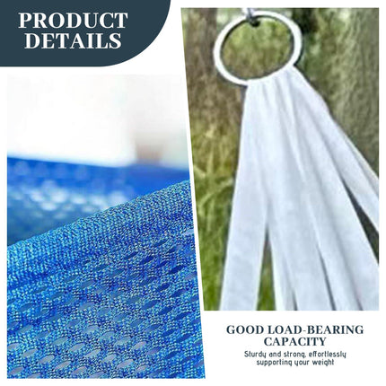 Outdoor Nylon Hammock with Tree Straps – Portable Mesh Hanging Bed for Camping, Beach, Garden, Lightweight & Durable Swing Chair (Green).