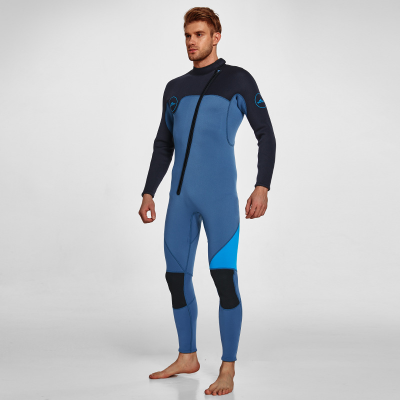 Men's 3mm Full Wetsuit for Surfing Diving & Cold Water Swimming – Front-Zip Neoprene Suit with UV Protection and Flexible Fit(Blue,XXL)  | Other Colors Available in Store.