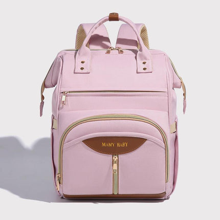 Stylish Mom Backpack with Insulated Bottle Pocket – Multi-Compartment Diaper Bag, Anti-Theft Phone Pocket, Large Capacity Baby Organizer, Travel Backpack for Moms (Pink).