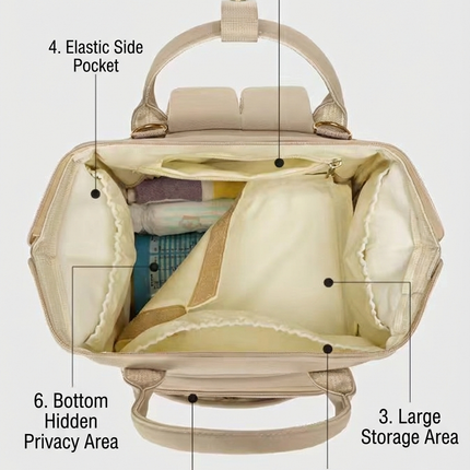 Stylish Mom Backpack with Insulated Bottle Pocket – Multi-Compartment Diaper Bag, Anti-Theft Phone Pocket, Large Capacity Baby Organizer, Travel Backpack for Moms (Pink).