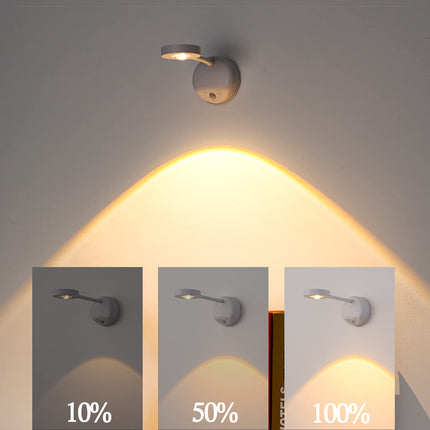 3-Pack Rechargeable LED Wall Spotlight for Art – Wireless Motion Sensor Picture Light with Remote, 3 Color Temperatures, Dimmable & Adjustable Head, No Wiring Needed (White).