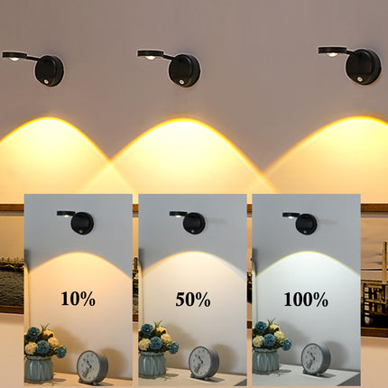 Rechargeable LED Wall Spotlight for Art – Wireless Motion Sensor Picture Light with Remote, 3 Color Temperatures, Dimmable & Adjustable Head, No Wiring Needed (Black).