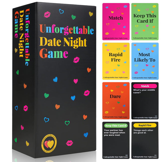 Unforgettable Date Night Game – 300-Card Couple Card Game with Spinner for Romance, Laughter & Connection | Other Fun Games Available In-Store.