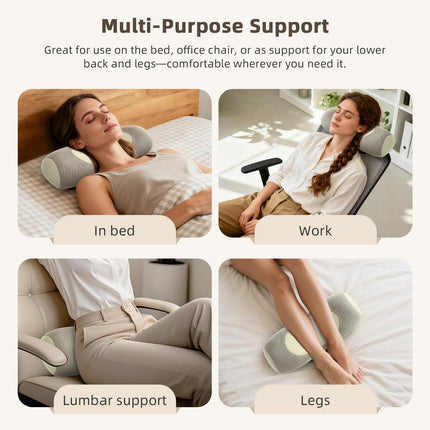 Organic Buckwheat Cervical Pillow – Ergonomic Neck Support for Side and Back Sleepers, Adjustable Firmness with Removable Cover, Natural Pain Relief for Neck and Shoulder Tension (Warm White).