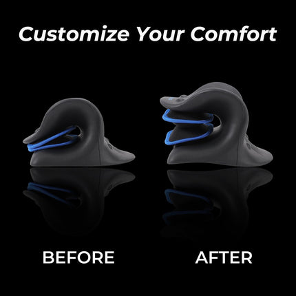 Adjustable Airbag Neck Stretcher – Ergonomic Cervical Traction Pillow with 8 Massage Points for Neck Pain Relief, Portable Spinal Alignment Device for Home, Office, and Travel Use (Black).