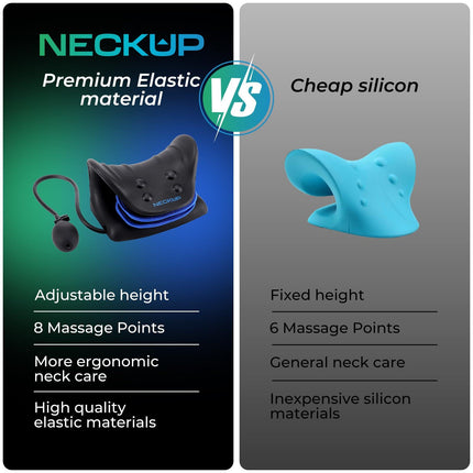 Adjustable Airbag Neck Stretcher – Ergonomic Cervical Traction Pillow with 8 Massage Points for Neck Pain Relief, Portable Spinal Alignment Device for Home, Office, and Travel Use (Black).