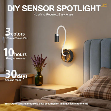 Rechargeable Motion Sensor Night Light – DIY Silicone Hose Lamp for Bedroom & Desk (Black) | Other Colors Available in Store.