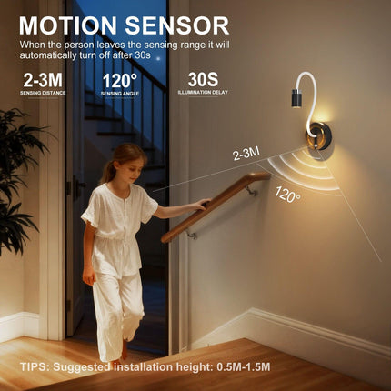 Rechargeable Motion Sensor Night Light – DIY Silicone Hose Lamp for Bedroom & Desk (White) | Other Colors Available in Store.