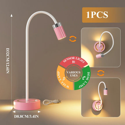 Rechargeable Motion Sensor Night Light – DIY Silicone Hose Lamp for Bedroom & Desk (Pink) | Other Colors Available in Store.
