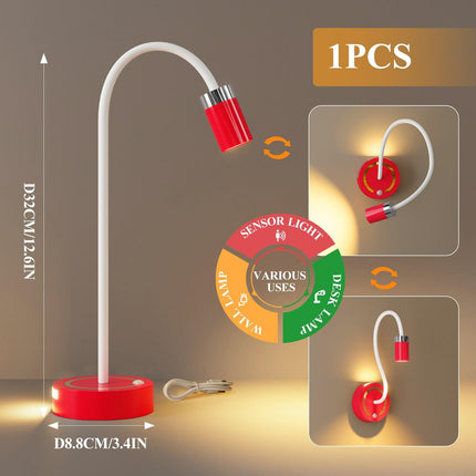 Rechargeable Motion Sensor Night Light – DIY Silicone Hose Lamp for Bedroom & Desk (Red) | Other Colors Available in Store.