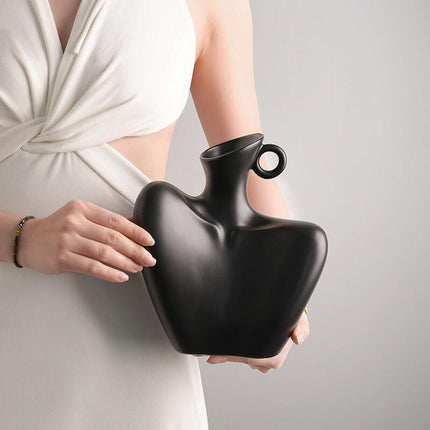 Wabi-Sabi Human Form Vase Set (Black & White) – Artistic Home Decor for Flowers | Other Luxury Styles Available in Store.