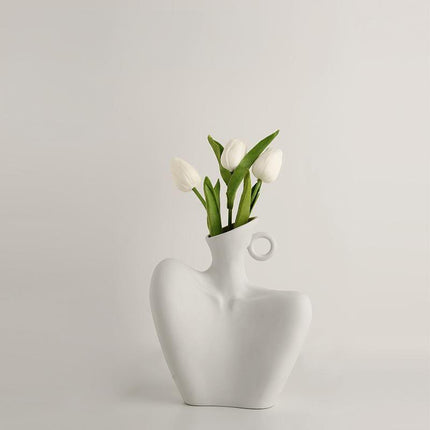 Wabi-Sabi Human Form Vase Set (Black & White) – Artistic Home Decor for Flowers | Other Luxury Styles Available in Store.