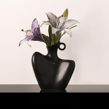 Wabi-Sabi Human Form Vase Set (Black & White) – Artistic Home Decor for Flowers | Other Luxury Styles Available in Store.