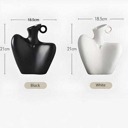 Wabi-Sabi Human Form Vase Set (Black & White) – Artistic Home Decor for Flowers | Other Luxury Styles Available in Store.