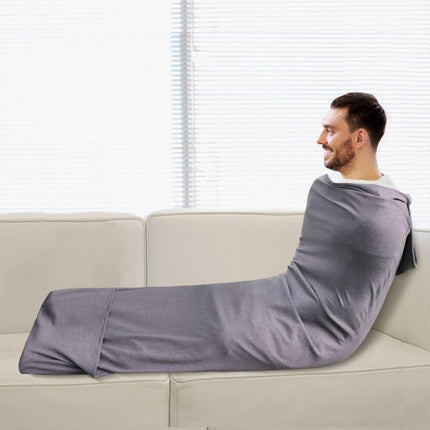 Hooded Sleep Pod: Adults Wearable Blanket – Comfy Hooded Cocoon, Cooling, Machine Washable (Grey, 170×40cm).
