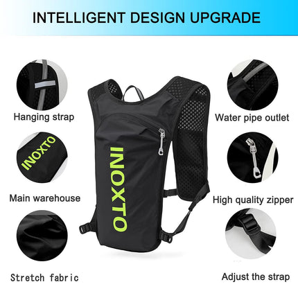 Ultra-Light Hydration Running Vest Backpack – 1.5L Water Capacity, Breathable Mesh Design for Cycling, Hiking & Marathon (Black) | Other Colors Available in Store.