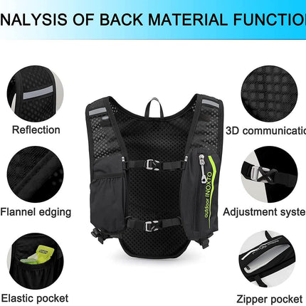 Ultra-Light Hydration Running Vest Backpack – 1.5L Water Capacity, Breathable Mesh Design for Cycling, Hiking & Marathon (Black) | Other Colors Available in Store.