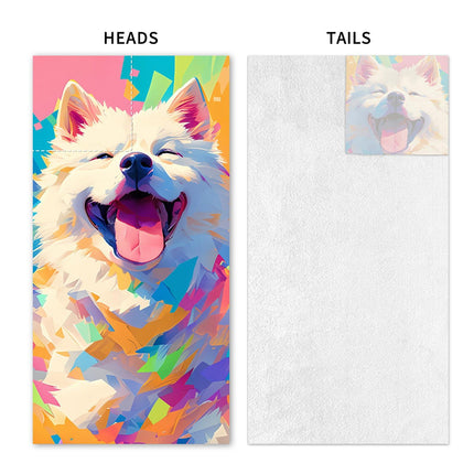 Dual-Function Foldable Beach Towel with Built-in Backpack – Soft Microfiber Towel & Compact Carry Bag in One, 55-Inch Large Size for Swimming, Travel, Picnic (Polar bear,Colorful).