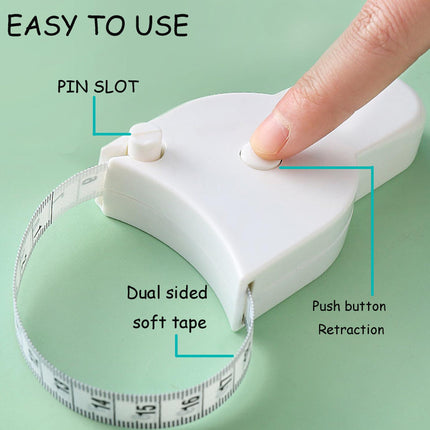 Soft Retractable Body Tape Measure for Fitness, Tailoring & Home Use – 60-Inch Dual-Scale Measuring Tape with Lock, 3-Pack of Identical Units (White).