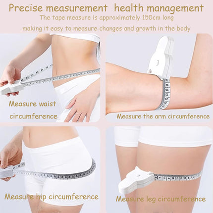 Soft Retractable Body Tape Measure for Fitness, Tailoring & Home Use – 60-Inch Dual-Scale Measuring Tape with Lock, 3-Pack of Identical Units (White).