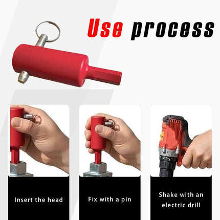 Stop Hand Cranking! Trailer Jack Drill Adapter - Effortless Electric Lift for Standard & Universal Trailer Jacks, Perfect for RV & Boat Trailers (Red).