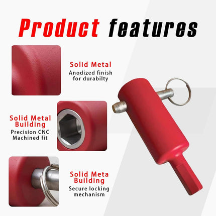 Stop Hand Cranking! Trailer Jack Drill Adapter - Effortless Electric Lift for Standard & Universal Trailer Jacks, Perfect for RV & Boat Trailers (Red).