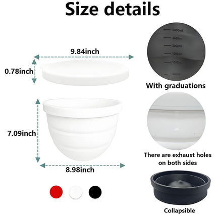 Silicone Bowl Liner for 4.5–5-Quart Stand Mixer – Food-Grade, Collapsible, Non-Stick Replacement Inner Bowl with Lid, Dishwasher Safe, Oven & Fridge Ready (White).