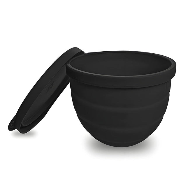 Silicone Bowl Liner for 4.5–5-Quart Stand Mixer – Food-Grade, Collapsible, Non-Stick Replacement Inner Bowl with Lid, Dishwasher Safe, Oven & Fridge Ready (Black).