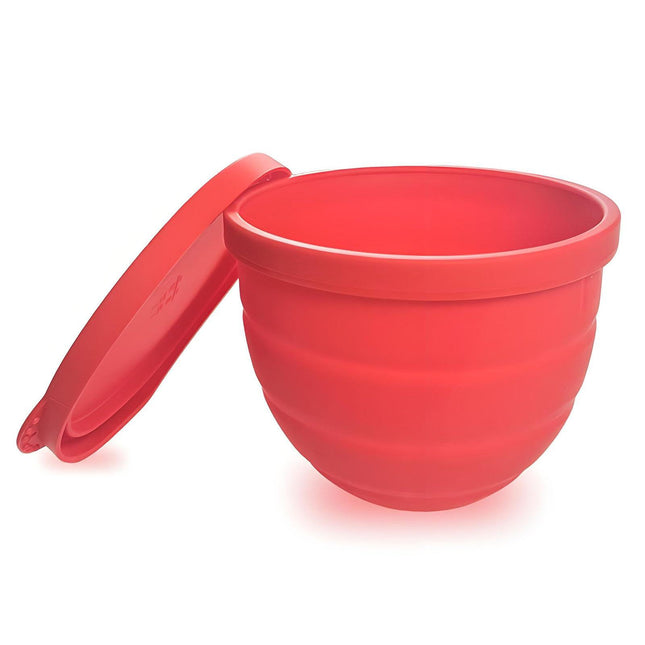 Silicone Bowl Liner for 4.5–5-Quart Stand Mixer – Food-Grade, Collapsible, Non-Stick Replacement Inner Bowl with Lid, Dishwasher Safe, Oven & Fridge Ready (Red).