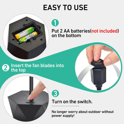 Portable Anti-Fly Fan for Table – Foldable Insect Repeller with Soft Blades, Silent Operation for Indoor Outdoor Use, Picnic, BBQ, Kitchen, and Camping (Black).
