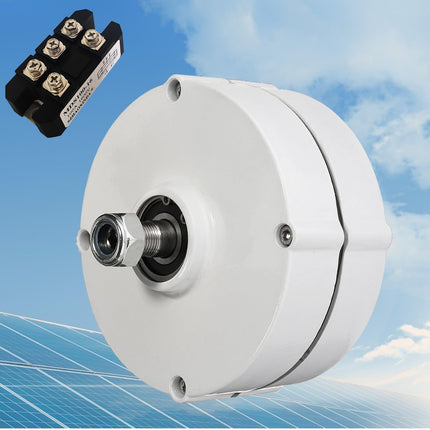 100W 12V/24V Permanent Magnet Generator, 3 Phase Gearless Alternator 600 RPM with 100A 1600V Rectifier, DIY Wind Turbine & Hydro Generator for Off-Grid Renewable Energy, 12V (White)