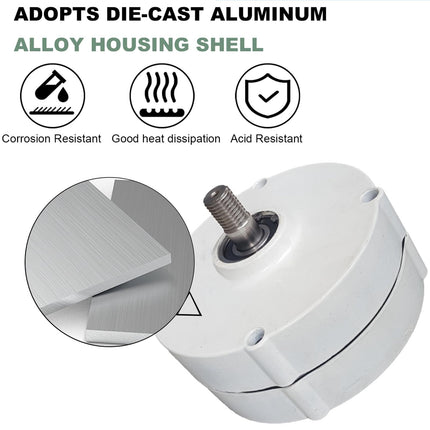 100W 12V/24V Permanent Magnet Generator, 3 Phase Gearless Alternator 600 RPM with 100A 1600V Rectifier, DIY Wind Turbine & Hydro Generator for Off-Grid Renewable Energy, 12V (White)