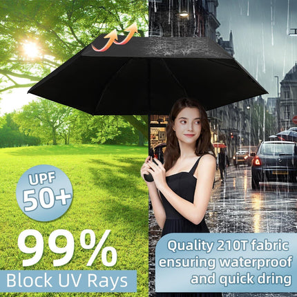 Mini Travel Umbrella – Compact Sun & Rain Protection for Women, Kids | UV-Blocking Pocket Umbrella with Case | Lightweight Foldable Umbrella（black）.