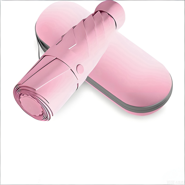 Mini Travel Umbrella – Compact Sun & Rain Protection for Women, Kids | UV-Blocking Pocket Umbrella with Case | Lightweight Foldable Umbrella（pink）.