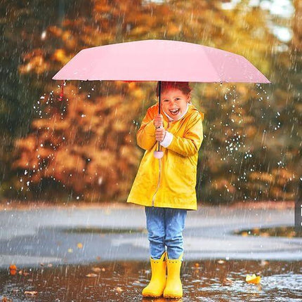 Mini Travel Umbrella – Compact Sun & Rain Protection for Women, Kids | UV-Blocking Pocket Umbrella with Case | Lightweight Foldable Umbrella（pink）.